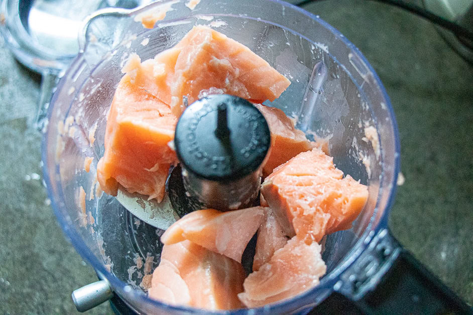 Making Air Fryer Salmon Cakes