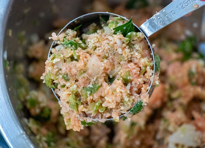 Making Air Fryer Salmon Cakes