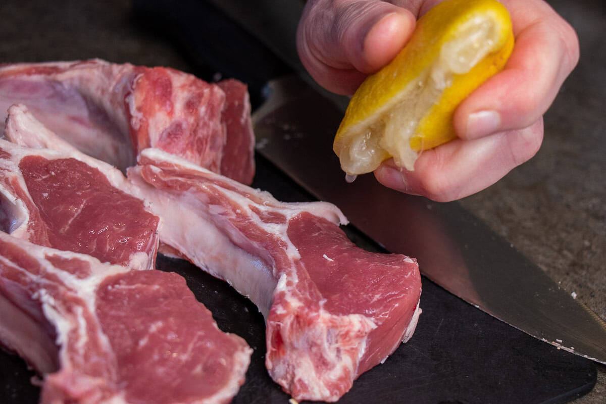 Seasoning the Lamb chops